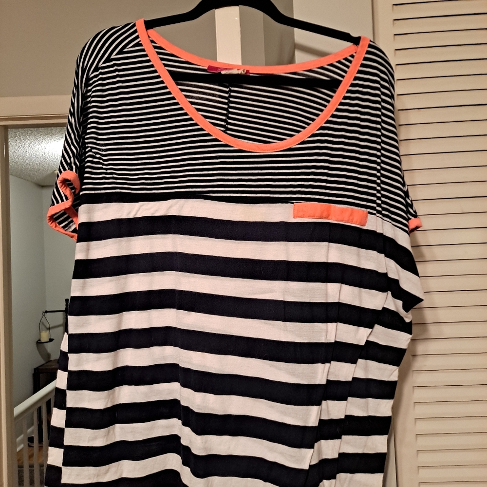 Striped shirt.
